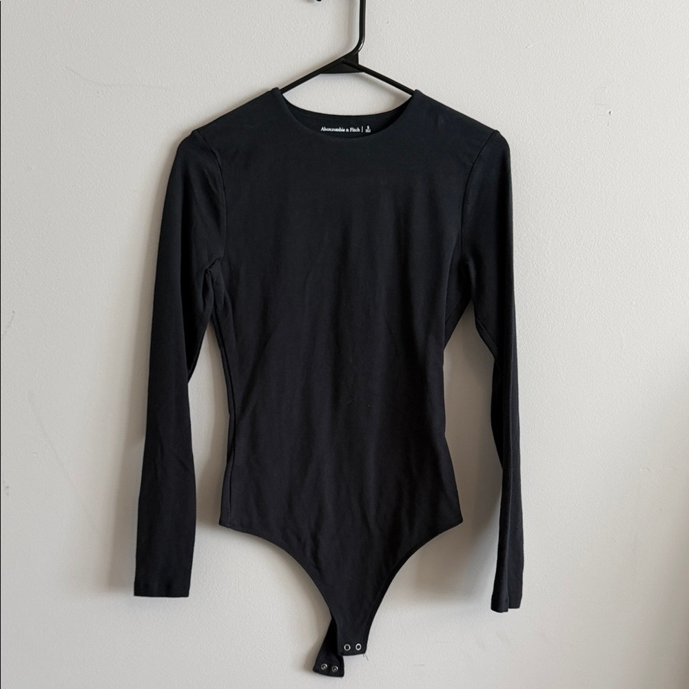 Abercrombie & Fitch Black Long Sleeve Crew Bodysuit